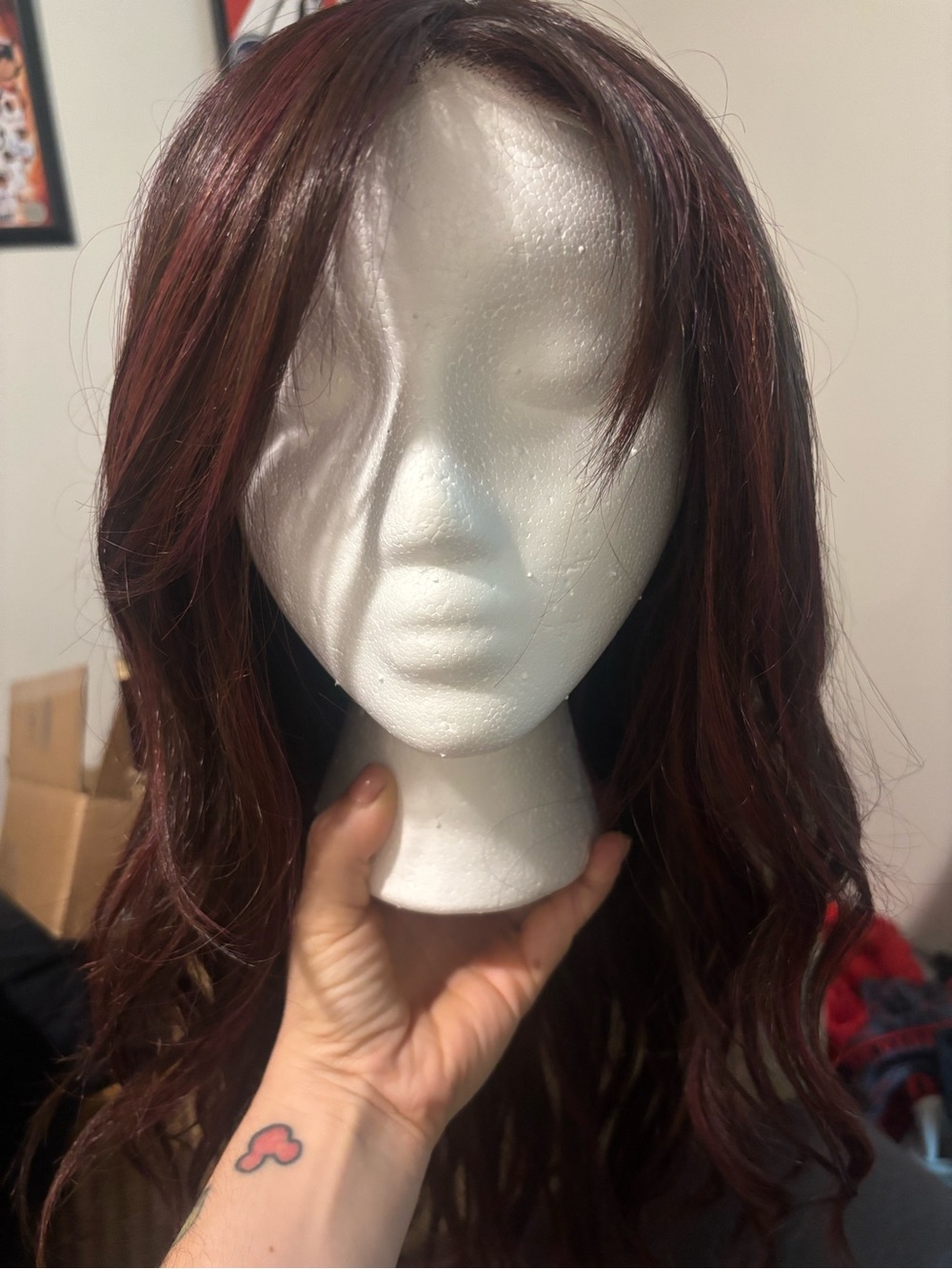 Rene of Paris Posh Waves in Deep Plum Brown Rooted, only worn once!
